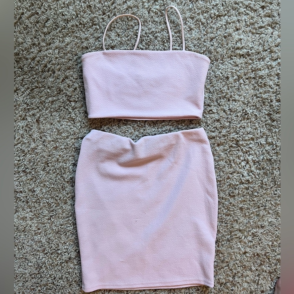 Boohoo set, pink, size 2
